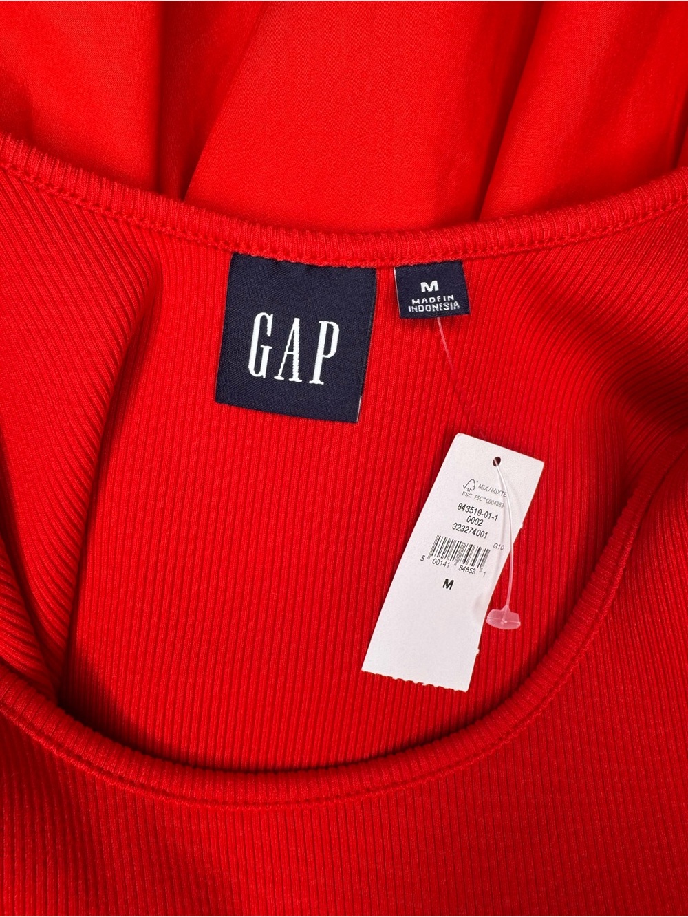 Gap Mixed Media Drop Waist Maxi Dress Red Medium Large XL NWT - Picture 13 of 16